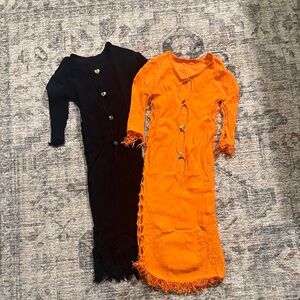Stylish Black and Orange Poster Girl Dresses